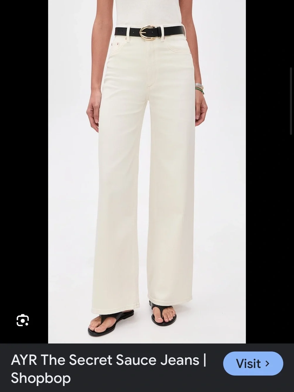 AYR • the secret sauce high rise Wide-Leg Jeans in Cream ecru - size 33 short - Picture 3 of 8